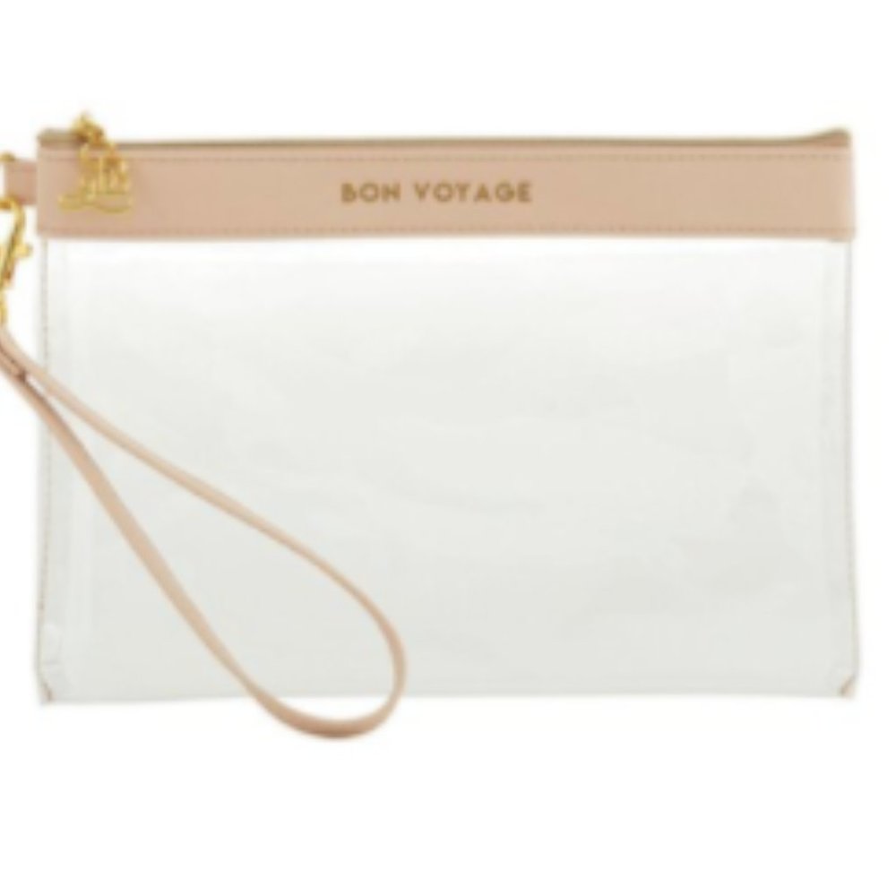Bon Voyage - Clear Wristlet - Blush
